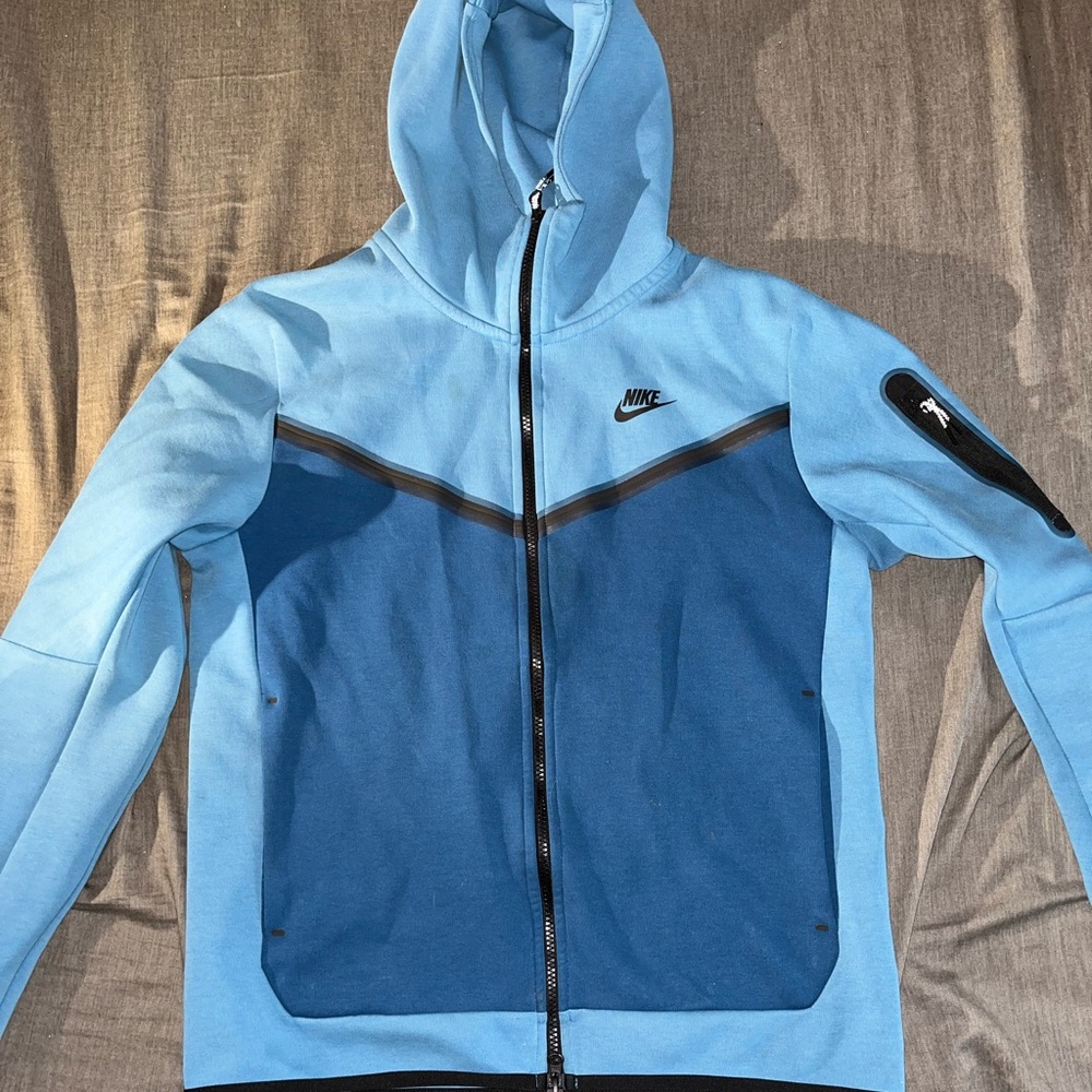 Nike Tech Light and Dark Blue Full-Zip Jacket